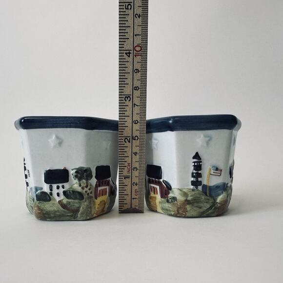 Waxcessories Votive Holder Countryside Collection set of 2, Lighthouse, Sea, VTG - Picture 10 of 11